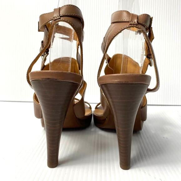 COPY - Women's J. Crew Menara High Heel Strappy Sandals Taupe Brown High Heels … - Picture 7 of 11